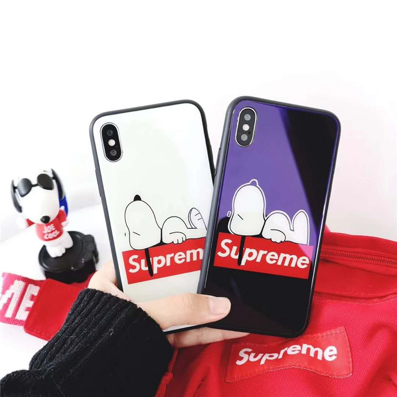 supreme snoopyコラボxperia 1/10iii galaxy s21/s21+ ultraケースガラス鏡面