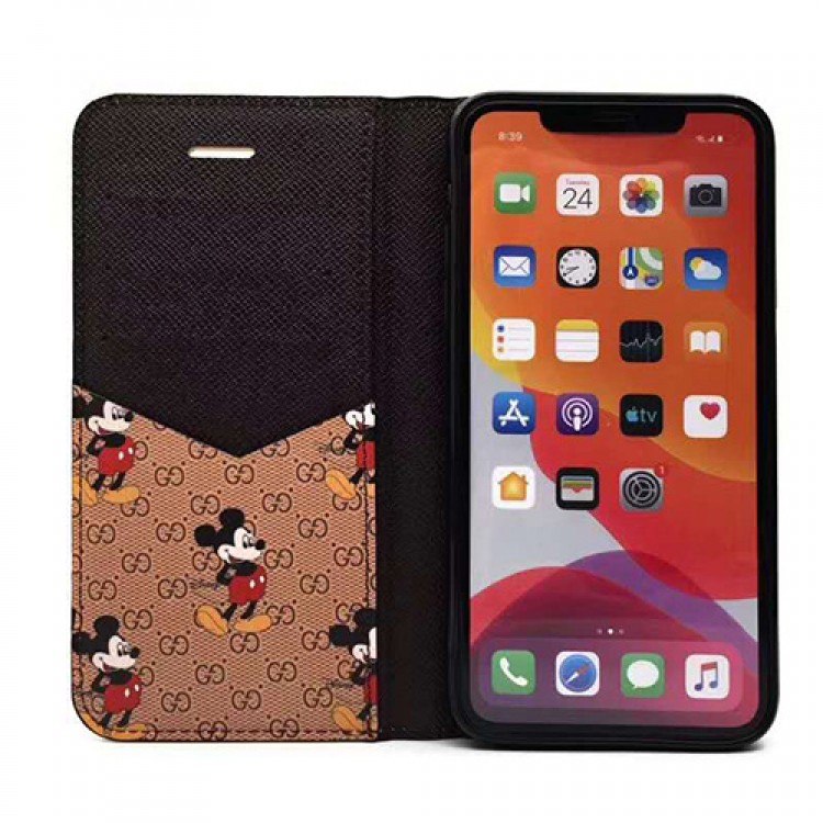 GUCCI/グッチ disney 女性向け iphone 11/xr/xs max/se2ケース 手帳型 ビジネス ストラップ付きジャケット型 2020 iphone12ケース 高級 人気アイフォン12カバー レディース バッグ型 ブランド