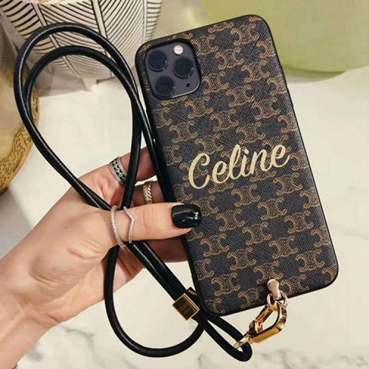 celine iphone14/13pro/13max/13pro maxケース ビジネス ストラップ付きiphone12mini/12pro/12max/12pro maxスマホケース ブランドレディース アイフォンiphone11max/11pro maxケース おまけつき