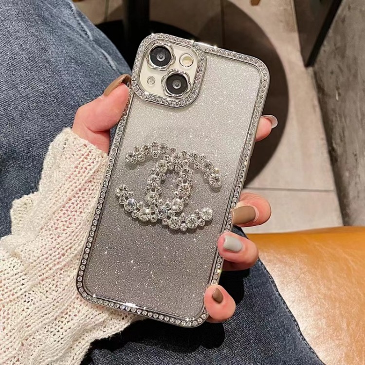 CHANEL ラインストーン付き シャネル iphone15pro透明ケース 贅沢感 iphone14Plus/15携帯カバー キラキラ 女子愛用 セレブ 綺麗 iPhone13pro/13pro maxフルーカバー 人気 アイフォン12/12プロケース クリスマスプレゼント