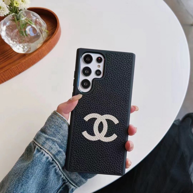 黒白 シンプルスタイル 革製 シャネル Galaxy S23/S23+/S23ultraフルーカバー ブランド ハイエンド Chanel iphone14/14pro maxスマホケース ペアケース カップル向け 高品質 Galaxy S22/S22+/S22ultra携帯ケース iphone13proカバー