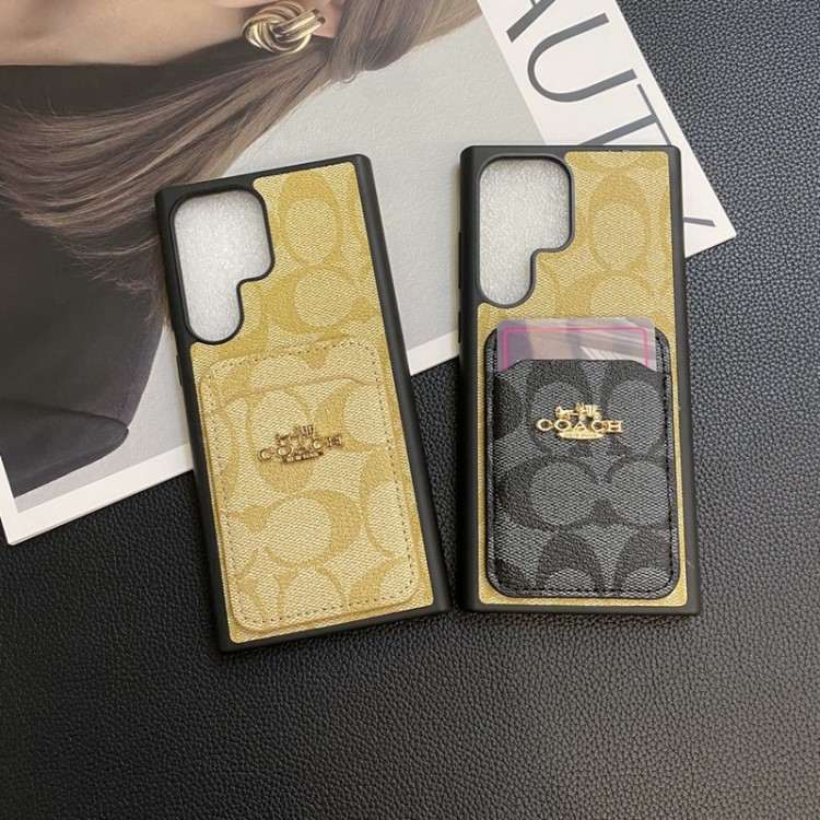 Coach コーチブランドgalaxy s23/s24 ultraスマホケースブランドギャラクシーs23ultra/s22 s24 iphone14 15 16 pro max plusケースファッションブランドgalaxy s23/s24ultra アイホン13 14 15カバーギャラクシーs23 s24 ultraブランドケース男性愛用