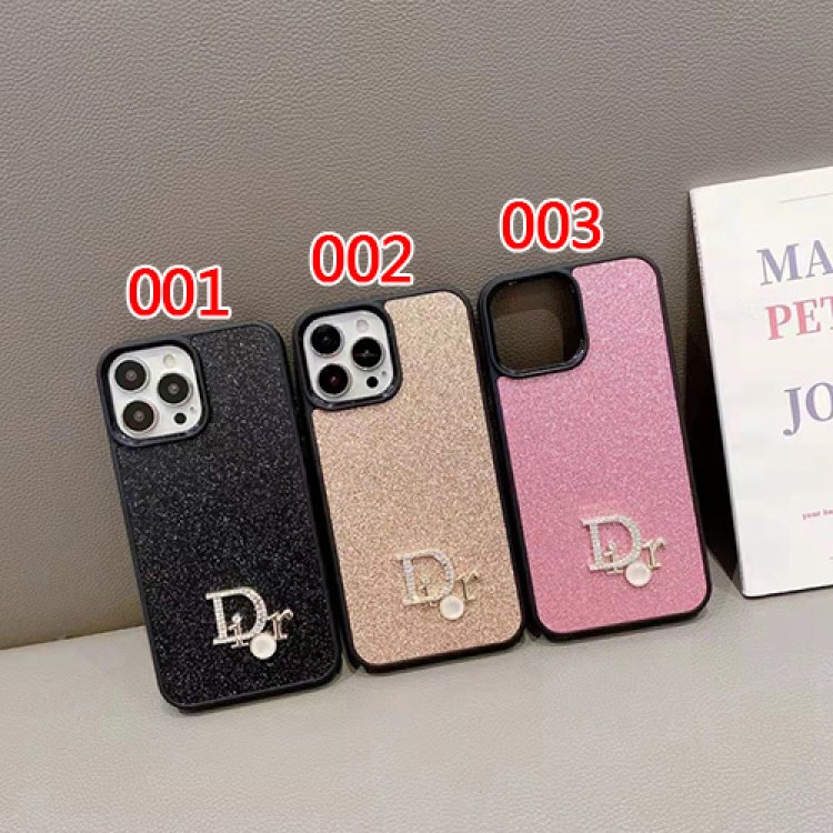 レディース向け ディオール iphone14ケース ブランド キラキラ 金色 ピンク 女らしい iphone14plus/14proケースフルーカバー ラインストーン付き iphone13/13pro maxスマホケース 女性 人気 可愛い