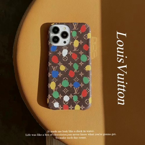 草間弥生＆ルイヴィトン iphone14Pro max携帯ケース 人気 ブランド モノグラム Louis Vuitton iphone14Proハードケースカバー かわいい 水玉 アイフォン14プロ/13プロスマホカバー 男女兼用 高級感 ファッション