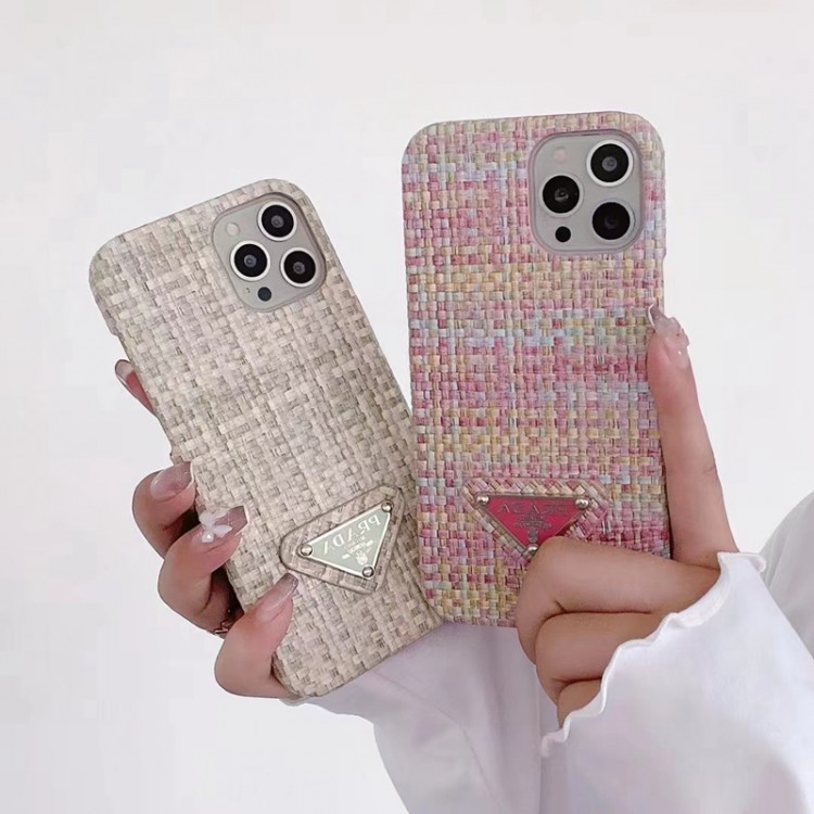 かわいい プラダ iphone14/14plusスマホケース 布製 カラー ブランド iphone13/13pro max携帯カバー ジャケット型 女性愛用 iphone12/12pro max/12proフルーカバー シンプル 高品質 エレガント