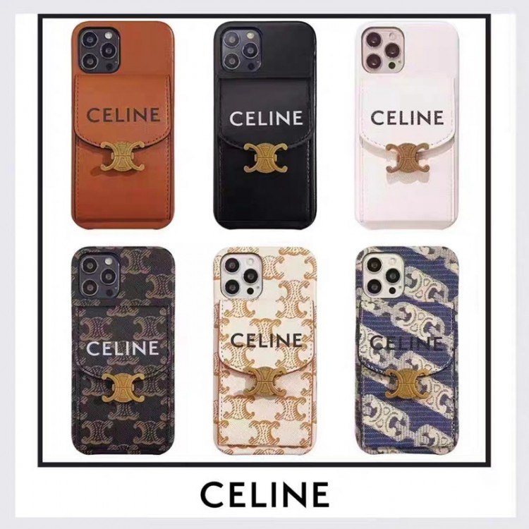 セリーヌ galaxy s23/s23Ultraケース フルーカバー カード収納 celine iphone14/14pro max携帯ケース おしゃれ 金属ロゴ 男女兼用 galaxy s22/s22+ケースカバー アイフォン13/13pro maxスマホカバー 高級感