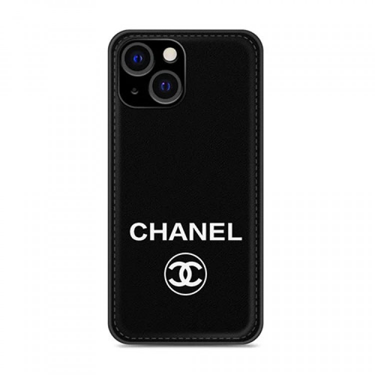シンプルスタイル 革製 黒白 シャネル iPhone13/13 pro maxレザーケース 男女兼用 ファッション 綺麗 IPHONE12/12proケース フルーカバー センスがある IPHONE11/11pro maxフルーカバー