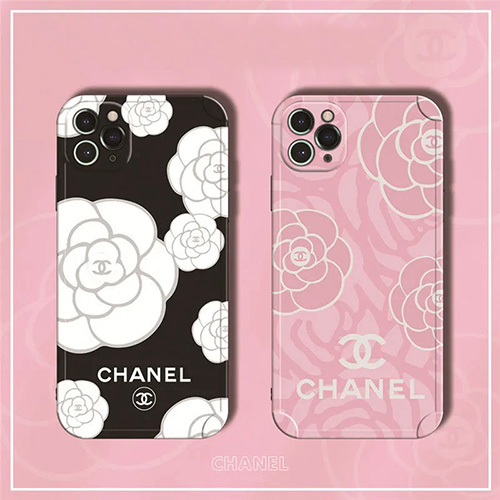 椿の花柄 女子 シャネル アイフォン13Pro max/13Pro iPhone13ケース ジャケット型 おしゃれ Chanel iphone12Pro IPHONE12Pro max/12カバー ピンク 綺麗 レディース向け 黒 ブランド アイホン11/11pro/11pro maxケース 高級 