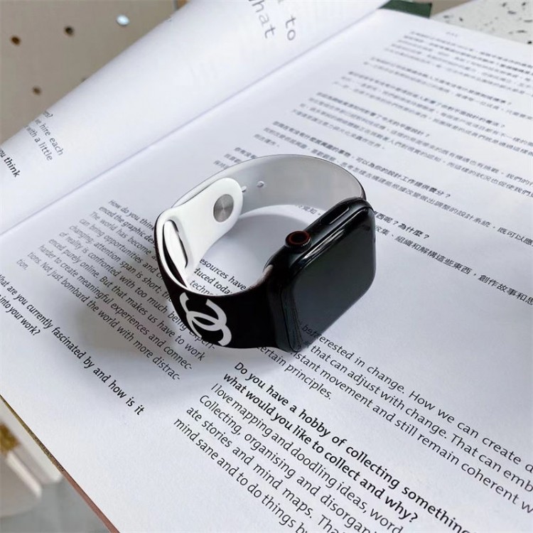 Chanel シャネルブランド Apple Watch 9 10 ultra バンド 華奢革 交換バンド アップルウォッチ ultra 49mmブランドベスト男性向けアップルウオッチ se2/7 8 9 10スポーツベルト 上質ブランド apple watch ultra 2 49mmシリコンバンド 痛くない
