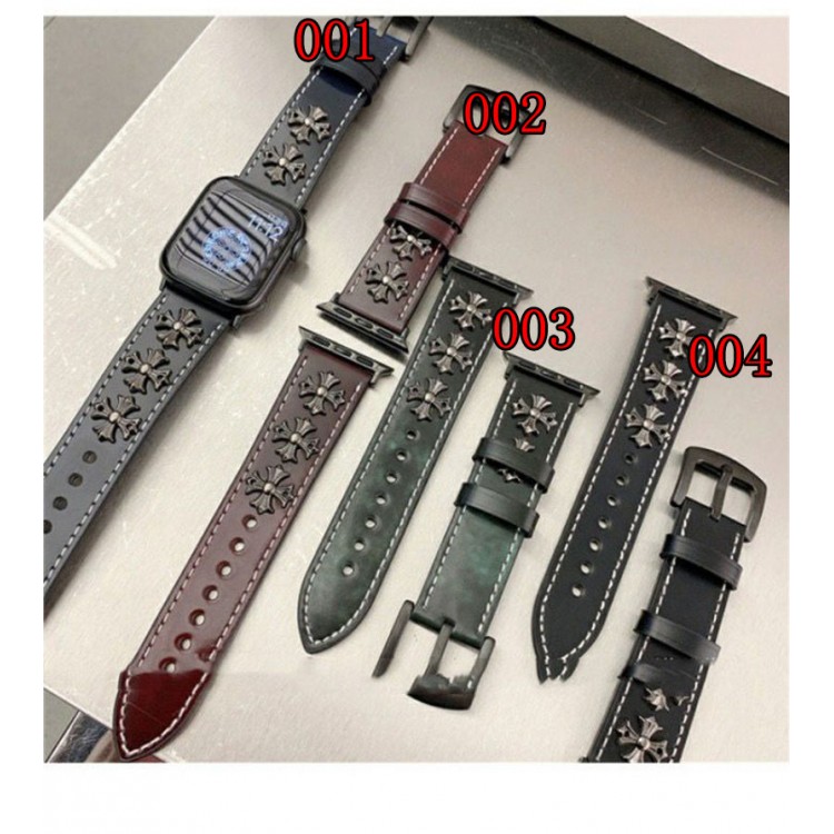 クロムハーツ Chrome Heartsブランド Apple Watch 11 Ultra3  9 10 ultra バンド 華奢革 交換バンド男性向けアップルウオッチ se3/se2/7 8 9 10 11スポーツベルト 上質ブランドiwatch 11 7 8 9 10バンド 丈夫ブランド apple watch ultra3 ultra 2 49mmシリコンバンド 痛くない