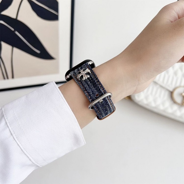 クロムハーツ Chrome Heartsブランド Apple Watch 11 Ultra3  9 10 ultra バンド 華奢革 交換バンド アップルウォッチ ultra 49mmブランドベルト男性向けアップルウオッチ se3/se2/7 8 9 10 11スポーツベルト 上質ブランドiwatch 11 7 8 9 10バンド 丈夫