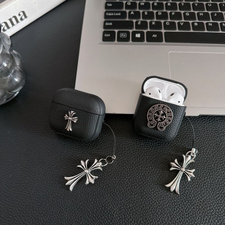 クロムハーツ Chrome Heartsブランド Air Pods1/2/3/4/Pro 2保護ケースエアーポッズ4/3/プロ2カバー 高品質保護 エアーポッズ4 3 Air pods1/2/3/pro2ケースレディース Airpods 4 3 pro2ケース ブランド