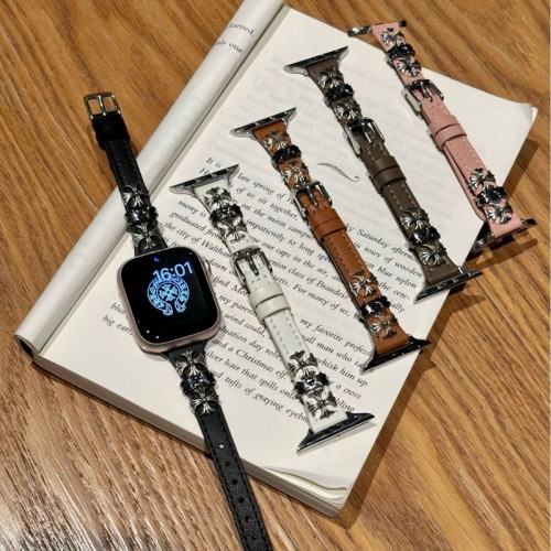 クロムハーツ Chrome Heartsハイブランドアップルウォッチs12 11 10 9 8/se2/se3革ベルト 耐久性男性向けアップルウオッチ s12 se3/se2/7 8 9 10 11スポーツベルト 上質ブランドiwatch 12 11 7 8 9 10バンド 丈夫Apple Watch 12 11 9 10 ultra/8/7/6ブランドベルト 流行り