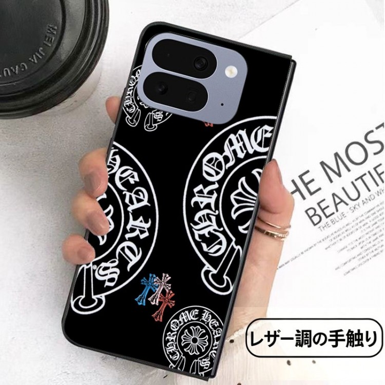 クロムハーツ Chrome Hearts galaxy z flip8 7 6 5 4 3 z fold5 6 7 8ハイブランドケースファッション アイフォン ultra 折り畳みケースブランド Google Pixel Pro 11 10 9 foldメンズレディースケース折りたたみ型ギャラクシーz flip 8 7 6 5/z flip4/z fold5 6 7 8ケースメンズ