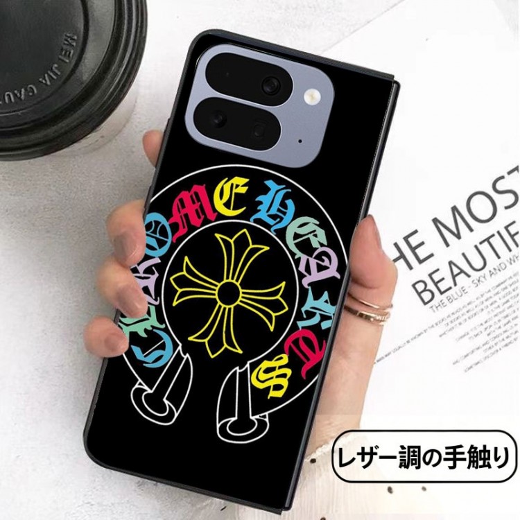 クロムハーツ Chrome Hearts galaxy z flip8 7 6 5 4 3 z fold5 6 7 8ハイブランドケースファッション アイフォン ultra 折り畳みケースブランド Google Pixel Pro 11 10 9 foldメンズレディースケース折りたたみ型ギャラクシーz flip 8 7 6 5/z flip4/z fold5 6 7 8ケースメンズ