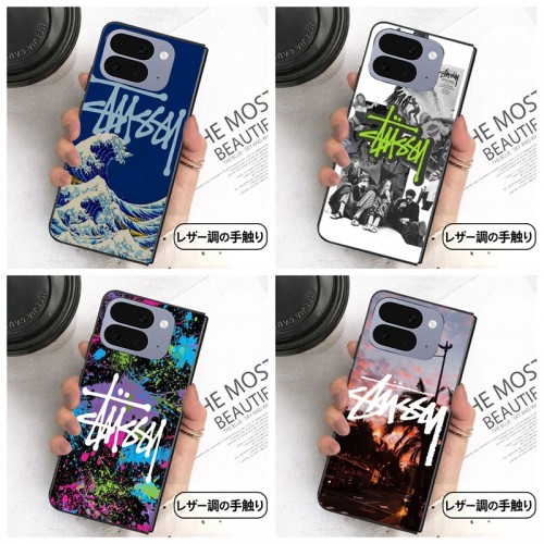 Stussy ステューシーハイブランドiPhone ultra 折り畳みケースファッションgalaxy z flip8 7 6 5/z fold 8 7 6 5 4ケースブランド折りたたみ型 アイフォン ultra 折り畳みケースメンズ高級感galaxyz flip5/z flip4/z fold5/z fold4ブランドケース
