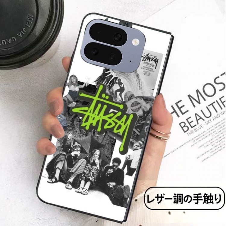 Stussy ステューシーハイブランドiPhone ultra 折り畳みケースファッションgalaxy z flip8 7 6 5/z fold 8 7 6 5 4ケースブランド折りたたみ型 アイフォン ultra 折り畳みケースメンズ高級感galaxyz flip5/z flip4/z fold5/z fold4ブランドケース