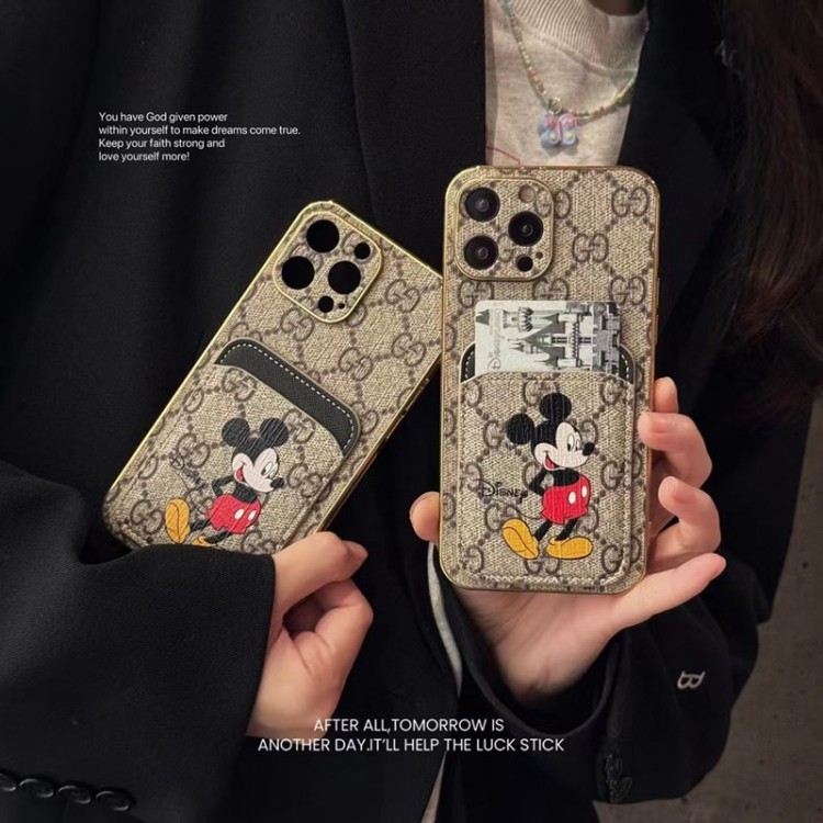 Gucci グッチ ディズニー 男女兼用携帯カバーiphone16/15/14/13Pro Maxブランドiphone16/15/14Proメンズケースハイエンドiphone16/15Pro Max/14plusカバー