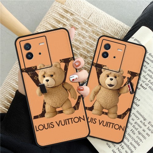 LOUIS VUITTON galaxyS22/S22plus/S22Ultraスマホケース 熊柄 革製 ルイヴィトン iPhone14Max/14pro/13Pro Maxケース オーダーメイド galaxyA53/A52カバー 可愛い ルイビトン xperia 1iv/10ivケース  