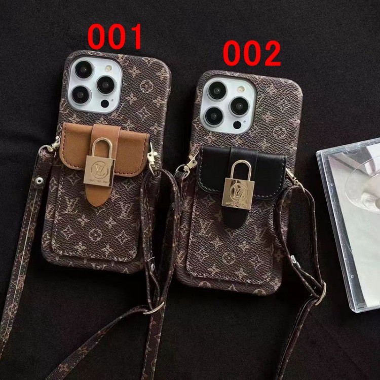 メンズ レディースLouis Vuitton iphone 15 plus/12 pro max/14 pro max/13ケースルイヴィトンアイフォン15プロスマホケースショルダーストラップ付きカード入れ古典的人気iphone15/14/13/12 pro maxカバー