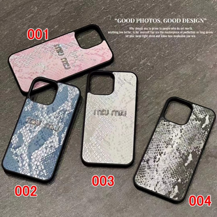MiuMiu ミュウミュウ iphone15/14/13Proブランドスマホケースレディース向けiphone15/14/13Proケースハイエンドiphone15Pro Max/14plusカバー