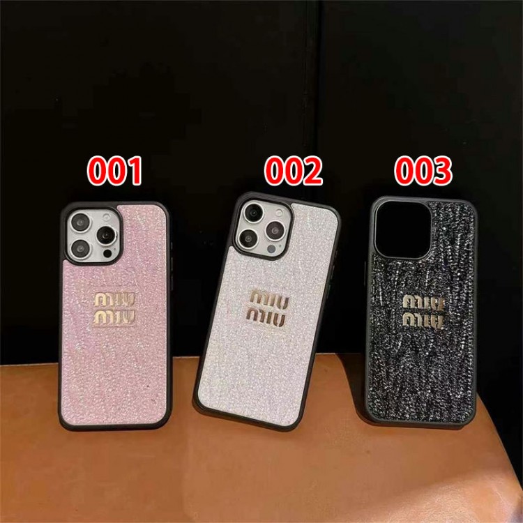 ミュウミュウ MiuMiu iphone16/15/14/13Proブランドスマホケース男女兼用携帯カバーiphone16/15/14/13Pro Maxレディース向けiphone16/15/14/13Proケース