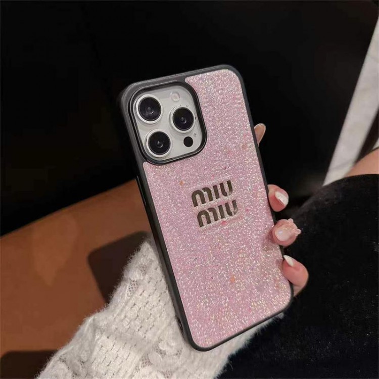 ミュウミュウ MiuMiu iphone16/15/14/13Proブランドスマホケース男女兼用携帯カバーiphone16/15/14/13Pro Maxレディース向けiphone16/15/14/13Proケース