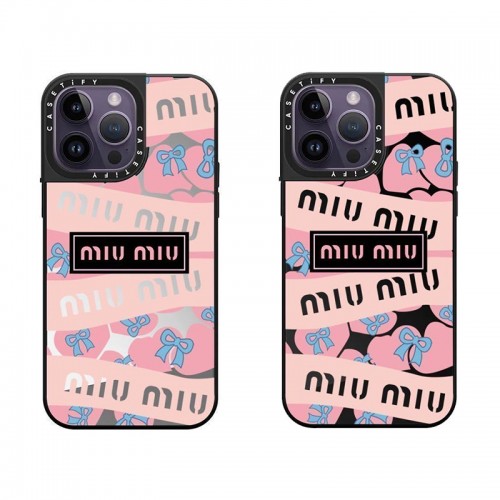 ミュウミュウ　miumiu 13pro  iPhone ミュウ ミュウ iphone16 ケース スマホケース miumiu iphone15
