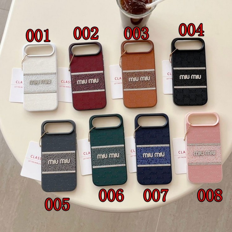 ミュウミュウ MiuMiu iphone17 /Air/16/15/14/13 Pro Maxケースブランドコピーレディース向けiphone 17pro max/ air /16/15/14/13Proケースかわいいアイフォン17pro /16/15プロ/14/13カバー