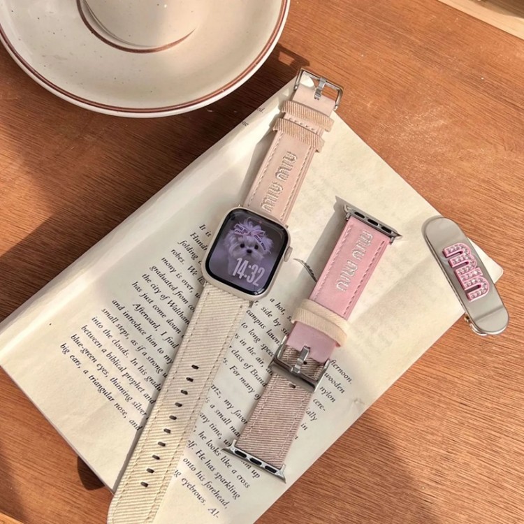 ミュウミュウ MiuMiu アップルウォッチ ultra 49mmブランドベルトハイブランドアップルウォッチ11 10 9 8/se2/se3革ベルト 耐久性 ブランド apple watch ultra3 ultra 2 49mmシリコンバンド 痛くないApple Watch 11 9 10 ultra/8/7/6ブランドベルト 流行り