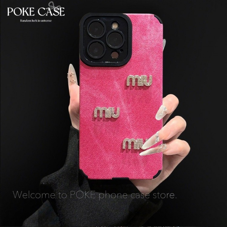 ミュウミュウ MiuMiuブランドiphone16/15/14 17Pro/ airメンズケースレディース向けiphone 17pro max/ air /16/15/14/13Proケースかわいいアイフォン17pro /16/15プロ/14/13カバー