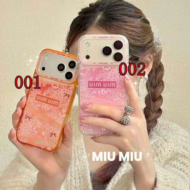 ミュウミュウ MiuMiu男女兼用携帯カバーiphone Air/16/15/14/17Pro Max airレディース向けiphone 17pro max/ air /16/15/14/13Proケースかわいいアイフォン17pro /16/15プロ/14/13カバー