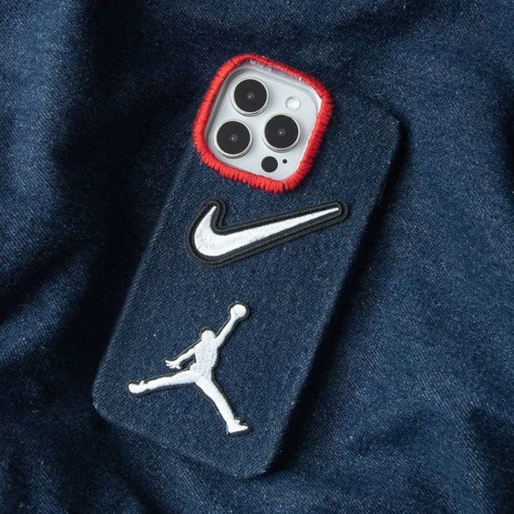 Nike ナイキ男女兼用 携帯カバーiphone 18pro max/16/15/14/17Pro Max airブランドiphone 18 16/15/14 17Pro/ air デニムケース 刺繍 けiphone 17 18pro max/ ultra /16/15/14/13Proケース