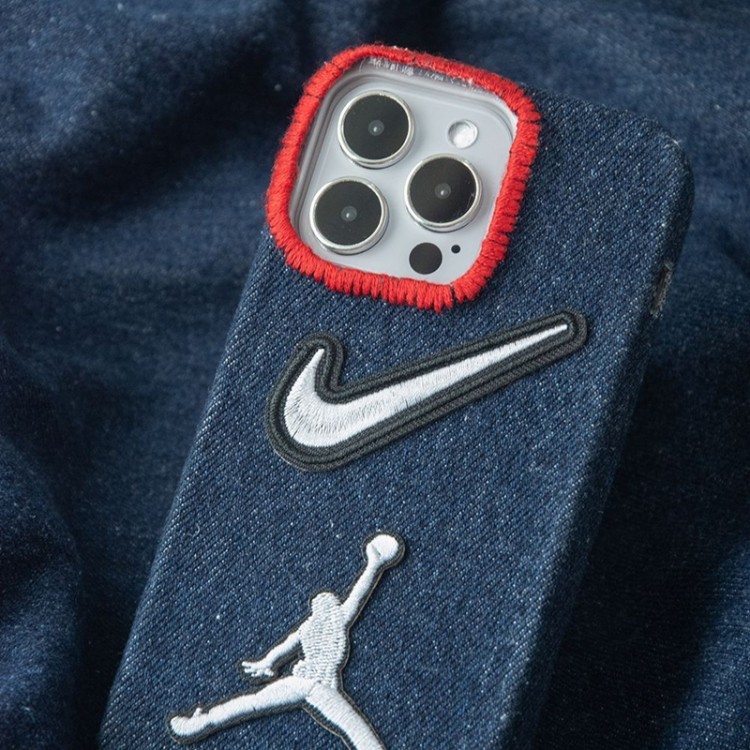 Nike ナイキ男女兼用 携帯カバーiphone 18pro max/16/15/14/17Pro Max airブランドiphone 18 16/15/14 17Pro/ air デニムケース 刺繍 けiphone 17 18pro max/ ultra /16/15/14/13Proケース