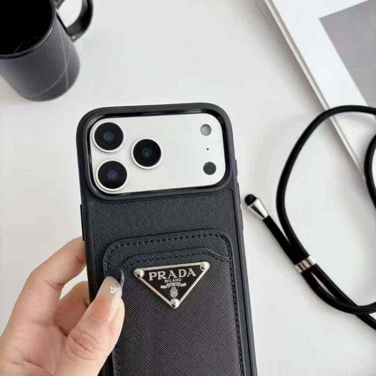 Prada プラダレディース向けiphone 17pro max/ air /16/15/14/13Proケースかわいいアイフォン17pro /16/15プロ/14/13カバーiphone Air/17/16e/15/14ブランドケースメンズレディース