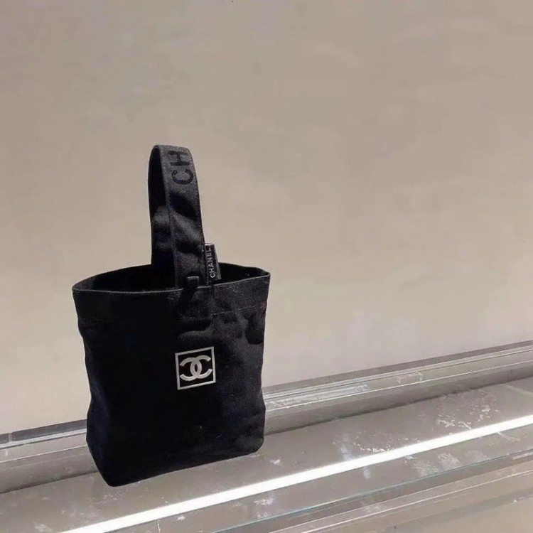 Chanel ブランドトートバッグ 帆布 シャネルキャンバスバッグ 綿 コットン ハンドバッグ 手提げバッグ 無地 白 黒 厚手 じょうぶ 弁当バッグ 大容量