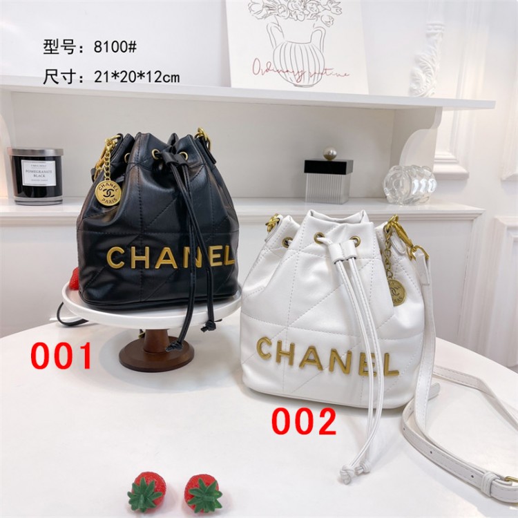 ブランドシャネル風バケットバッグ レディース キルティング Chanel 巾着バッグ ブラック/ホワイト ショルダーバッグ 大人気 通勤 通学 デイリーユース