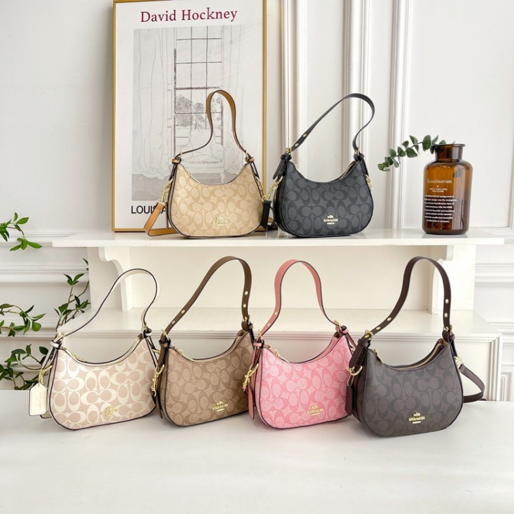 ブランドコーチ Coach ショルダーバッグ レディースバック 三日月バッグ PUレザー 小型 小さめ ボディバッグ 撥水 通学 通勤バック レディースカバン 斜めがけ 