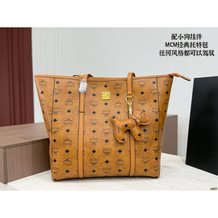 ブランドエムシーエム カジュアル トートバッグ MCMショルダーバッグ 大容量 レディース 肩掛けバッグ 大きめ PUレザー 合皮 シンプル 自立 A4 横型 通学 通勤バッグ ファスナー付き