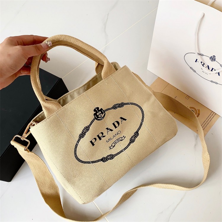 PRADA プラダキャンバスバッグ ミニトートバッグ ミニ ハンドバッグ ショルダーバッグ 2wayバッグ 肩掛けバッグ 丈夫 手提げバッグ おしゃれ シンプル