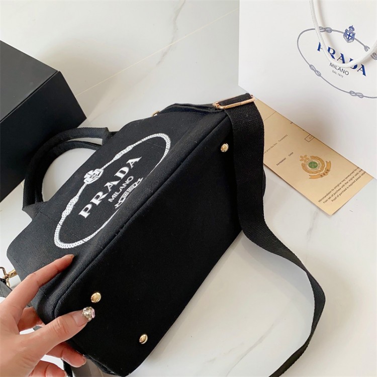 PRADA プラダキャンバスバッグ ミニトートバッグ ミニ ハンドバッグ ショルダーバッグ 2wayバッグ 肩掛けバッグ 丈夫 手提げバッグ おしゃれ シンプル