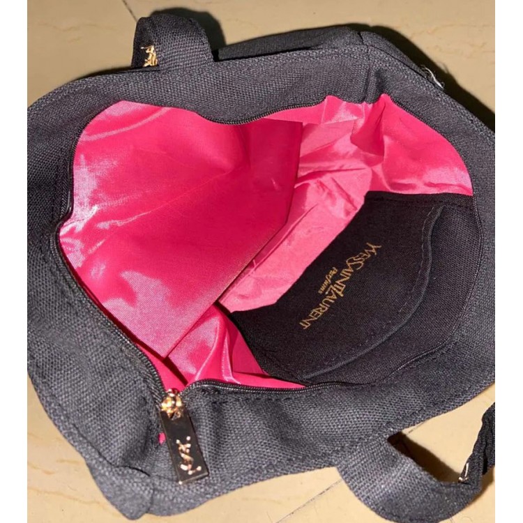 イヴサンローランキャンバス トートバック ファスナー付き ブランドYSL ハンドバッグ 大容量 裏側ポケット 丈夫 手持ちけ 帆布 弁当バッグ レディース メンズ 刺繍 買い物 通勤 通学 旅行用 男女兼用 大きめ おしゃれ