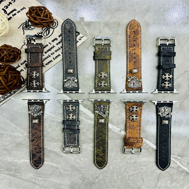 Chrome Heartsアップルウォッチ11 10 9 8/se2/se3革ベルト 